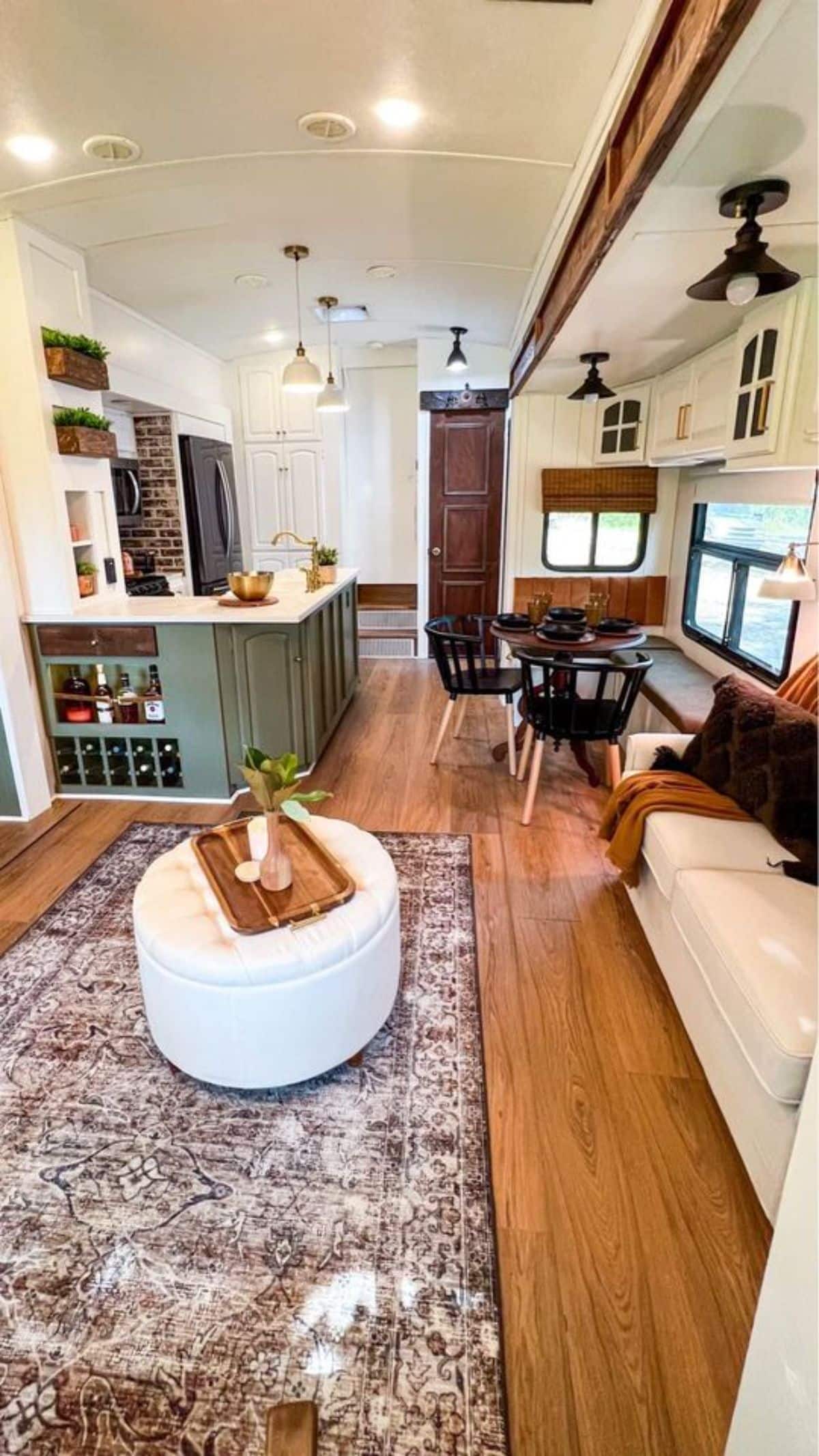 Stunning interiors of 40' Tiny House from living room view