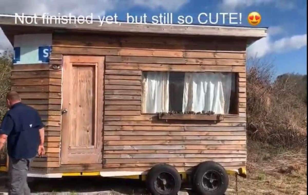 Rustic unfurnished look of 14' Micro Tiny Home