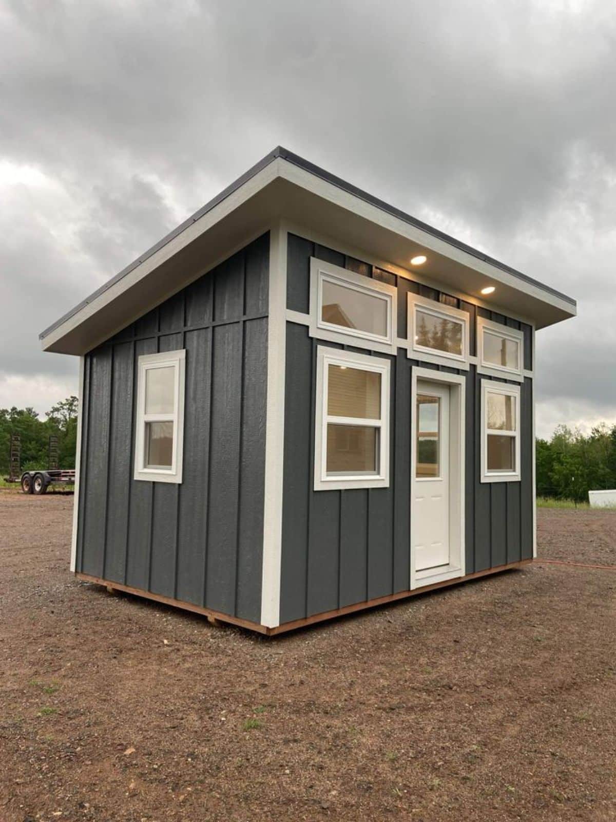 Compact but stunning exterior of 16’ Tiny Office/Studio