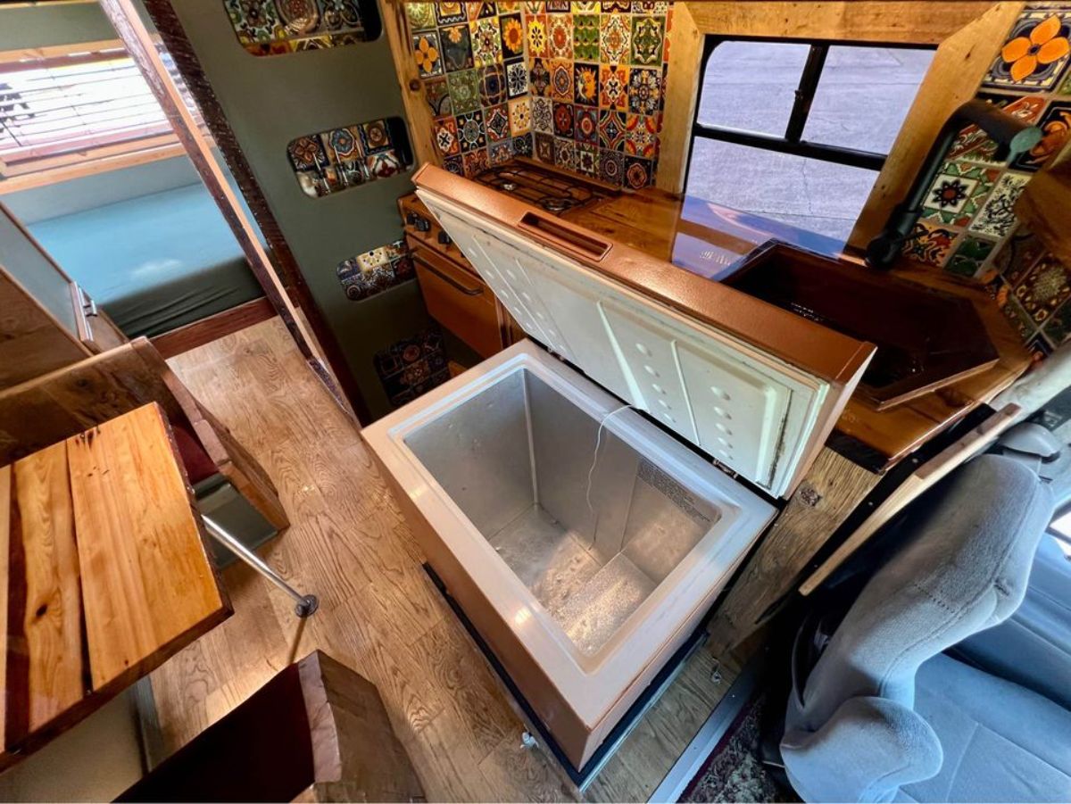 Storage cabinets in all area of 17' Locomotive tiny home