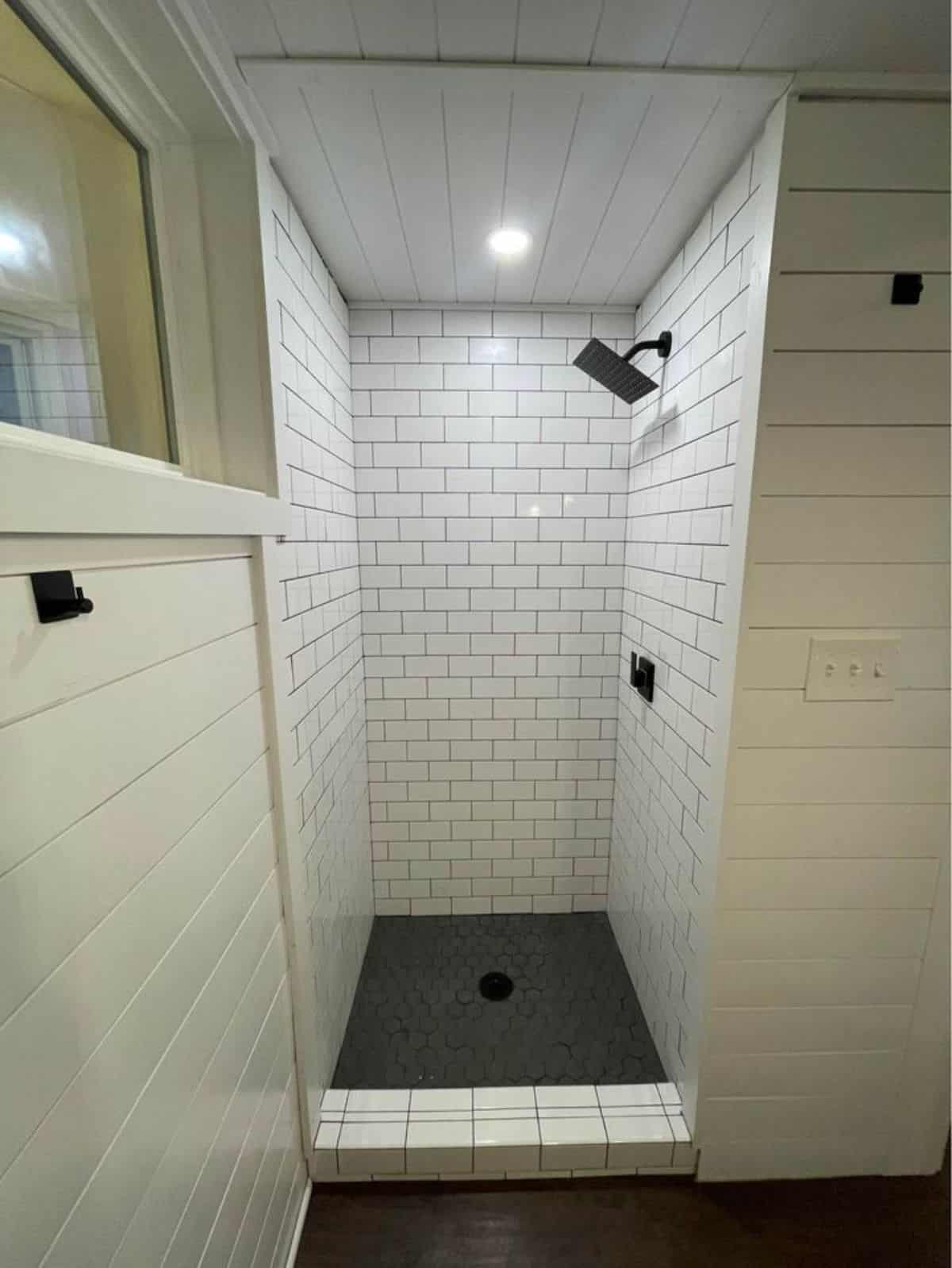 Separate shower area in bathroom