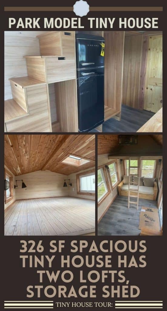 326 sf Spacious Tiny House Has Two Lofts, Storage Shed PIN (2)
