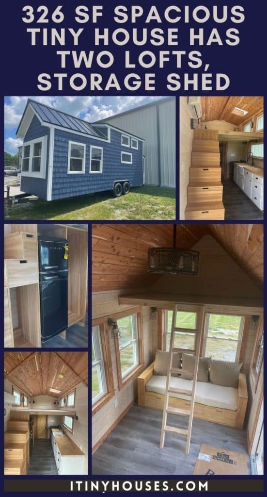 326 sf Spacious Tiny House Has Two Lofts, Storage Shed PIN (3)