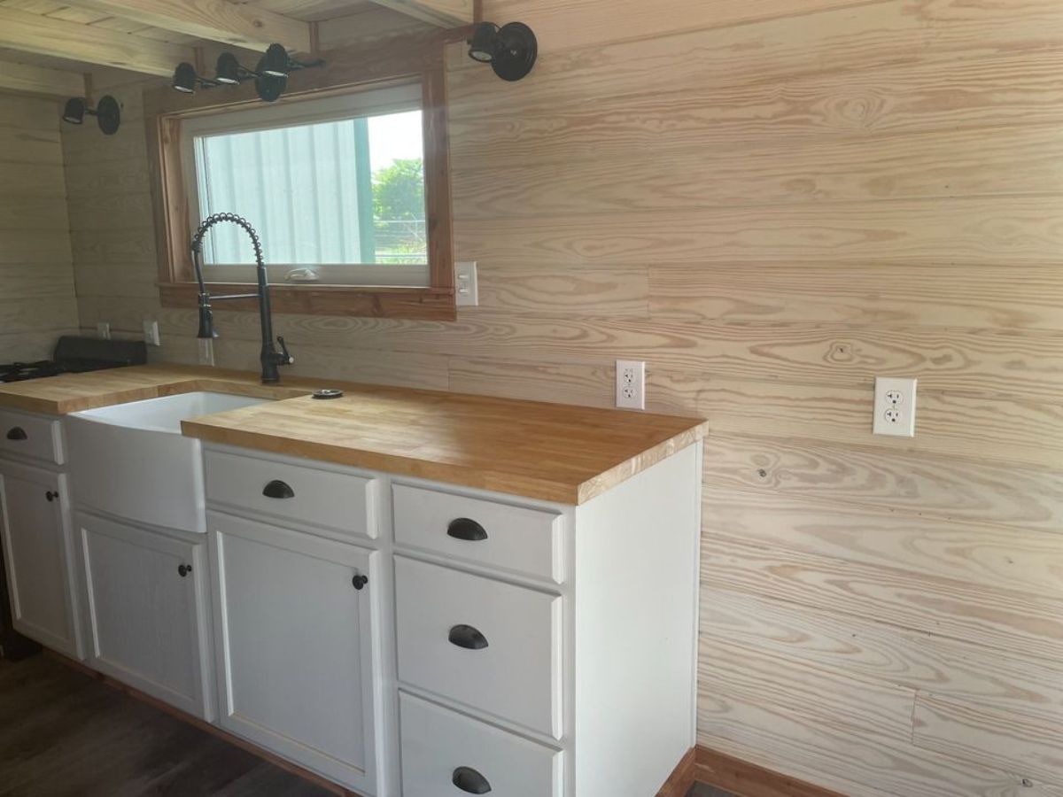 Countertop in kitchen of 326 sf Spacious Tiny House