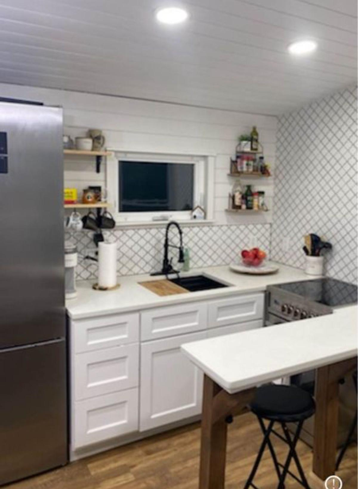 Well organized Kitchen area of Tiny Modular Home With 2 Bedrooms