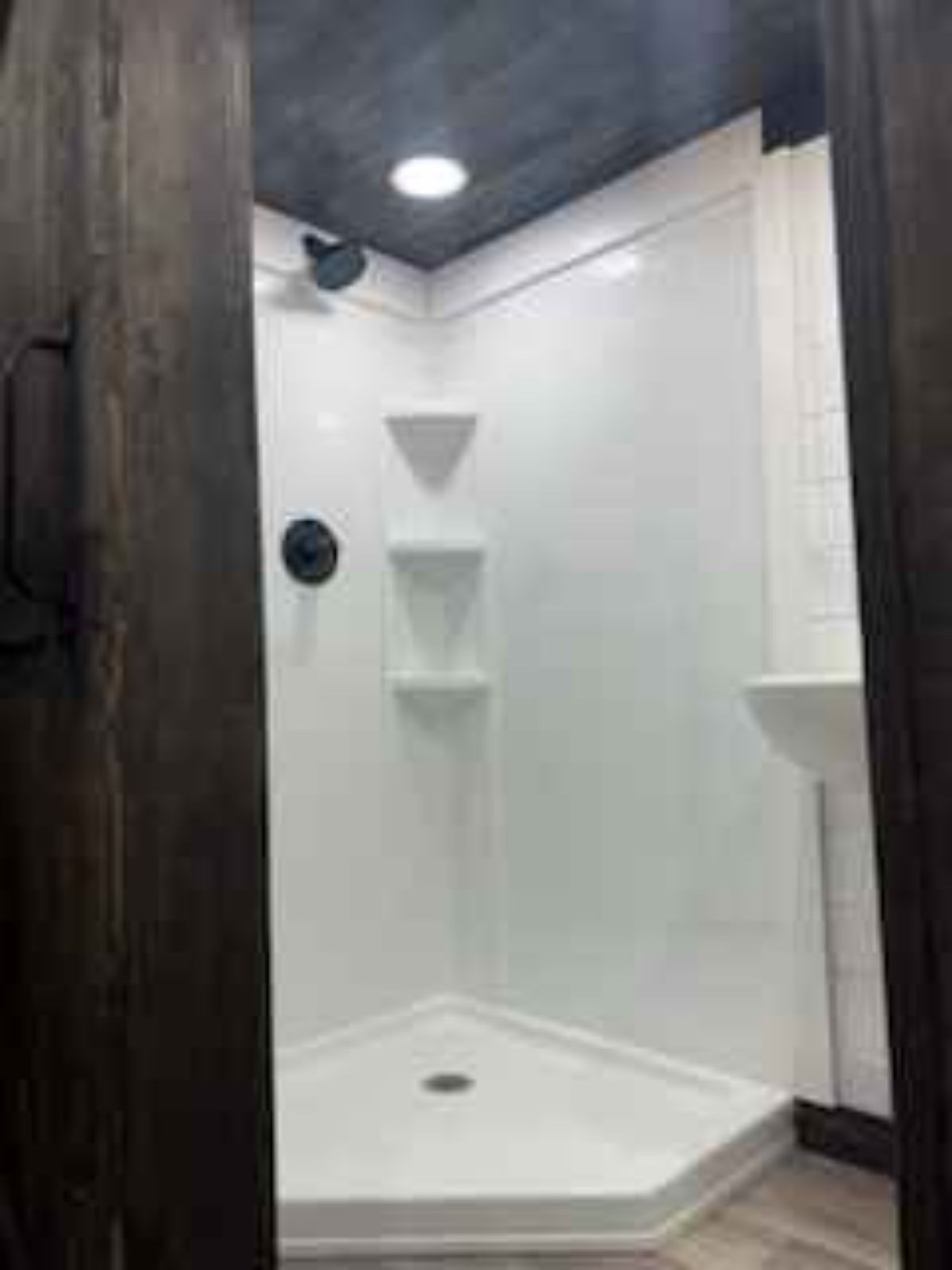 Separate shower area of 1 Bed Tiny Home