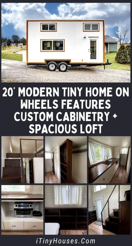 20’ Modern Tiny Home on Wheels Features Custom Cabinetry + Spacious Loft PIN (1)