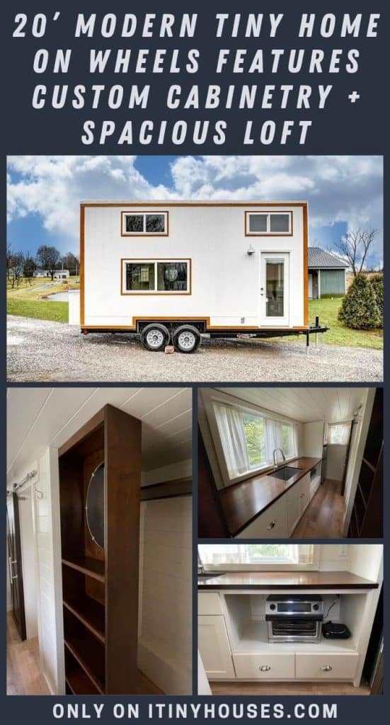 20’ Modern Tiny Home on Wheels Features Custom Cabinetry + Spacious Loft PIN (2)