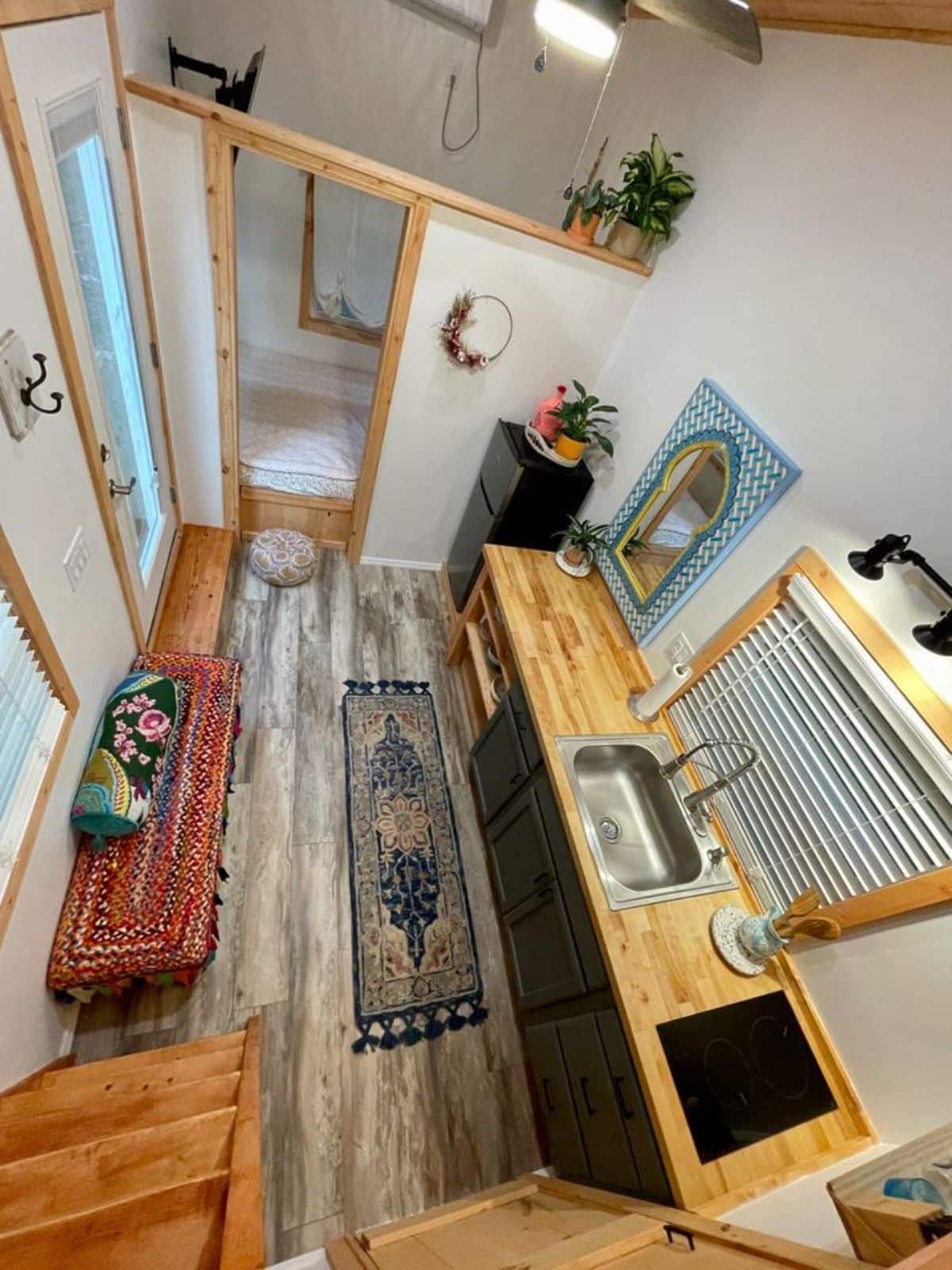 Ariel view of stunning interiors of 20' Tiny House