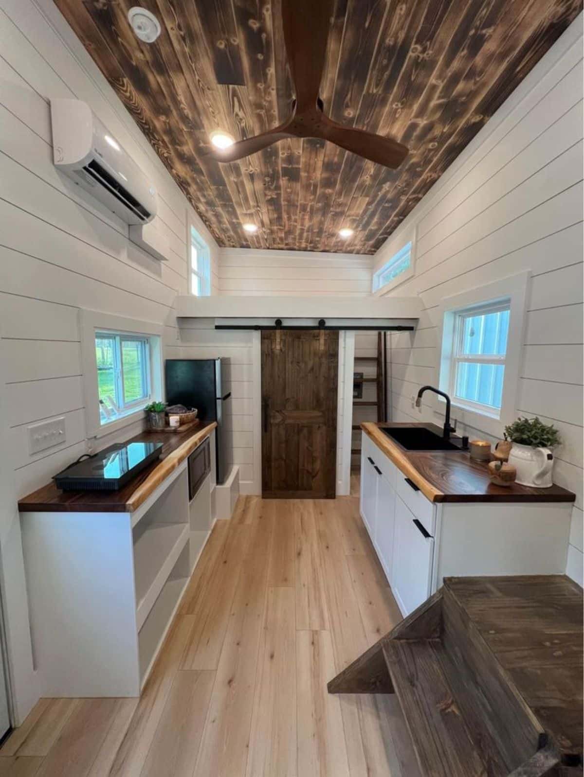 Aesthetic interiors of 24’ Tiny House With Dual Lofts