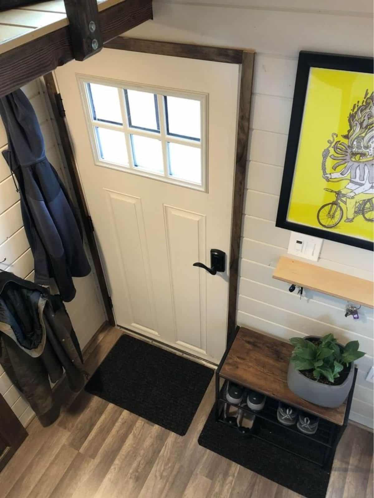 Main door of 24' Tumbleweed Tiny House