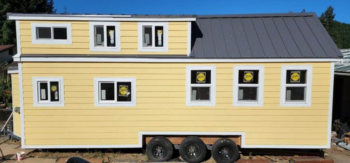 300 sq ft area of 28' Tiny House on Wheels Has a Spacious Bedroom + Storage Loft is stunning