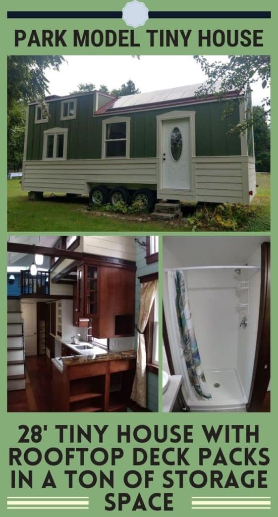 28' Tiny House with Rooftop Deck Packs in a Ton of Storage Space PIN (2)