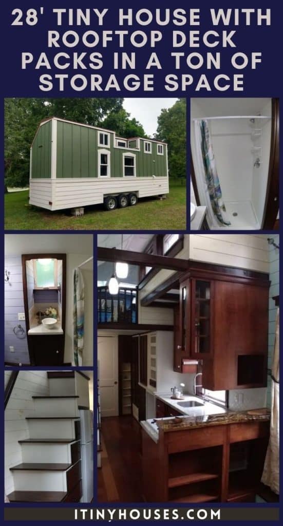 28' Tiny House with Rooftop Deck Packs in a Ton of Storage Space PIN (3)