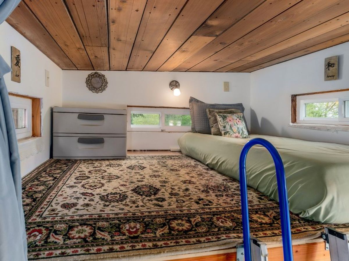Loft bedroom has a comfortable mattress still left with ample space
