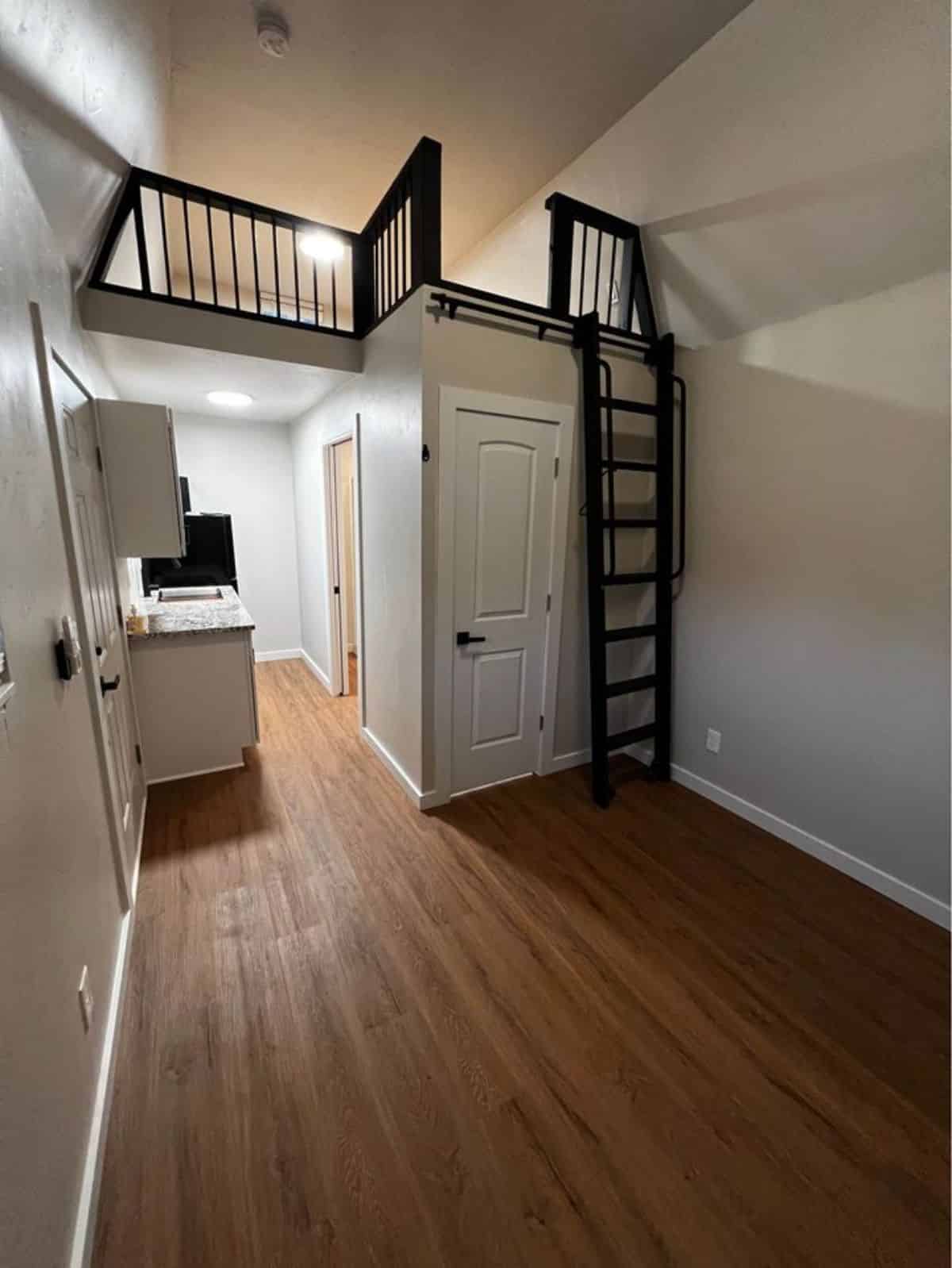 Ladder leading to the loft bedroom area
