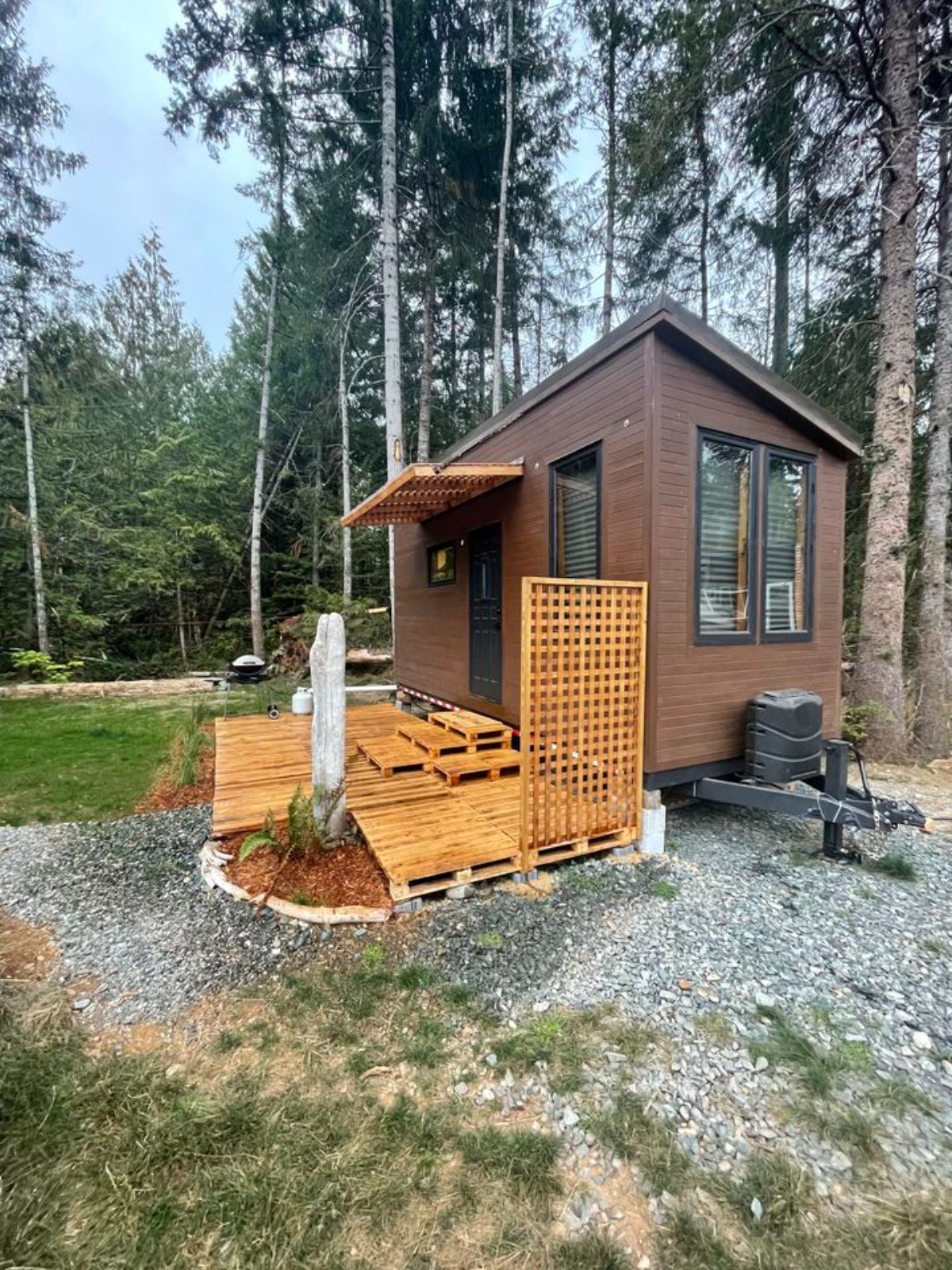 Main entrance view of 20' Custom Tiny House Captures the Essence of Tiny Living