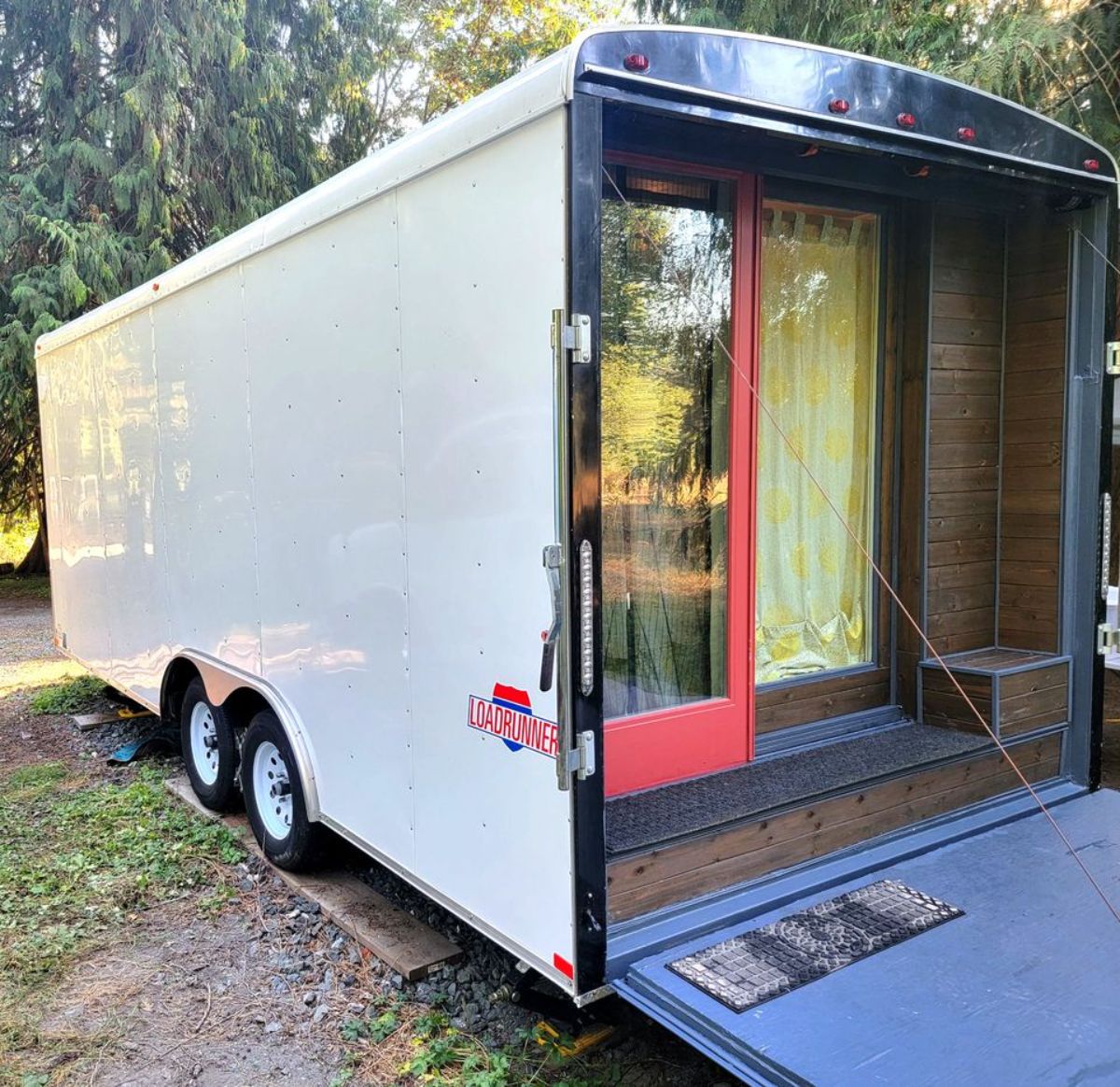 Backside of 20' Micro Tiny House can be used as a small porch