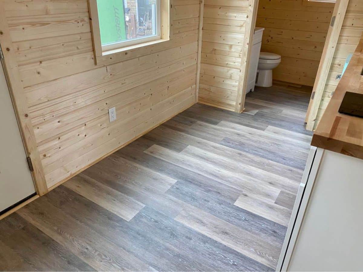 Wooden flooring of 24' Brand New Tiny Home