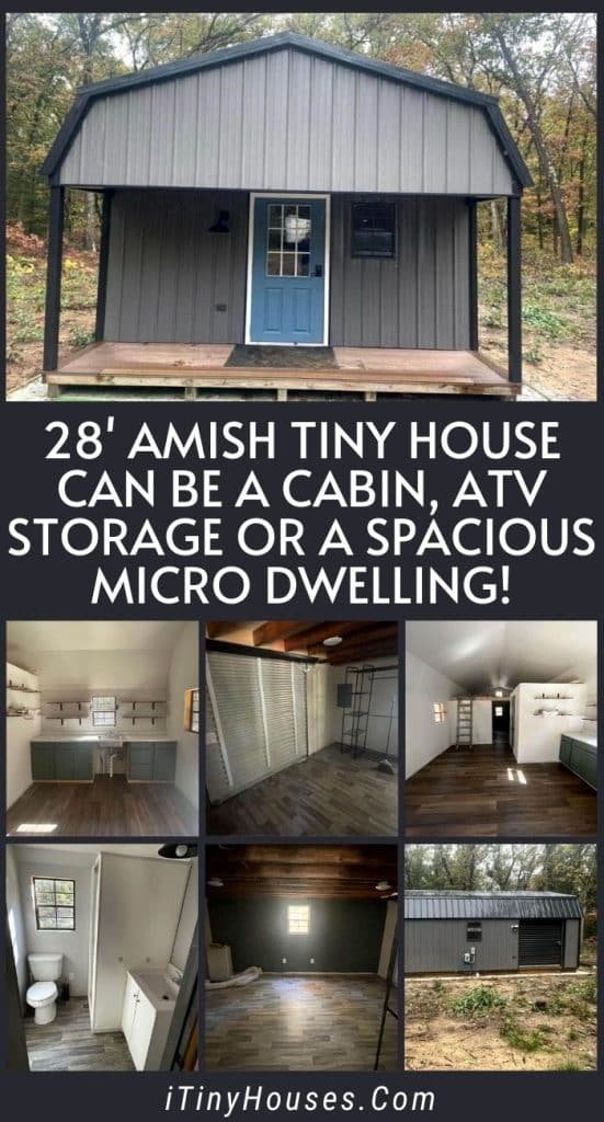 28' Amish Tiny House Can Be a Cabin, ATV Storage or a Spacious Micro Dwelling! PIN (1)