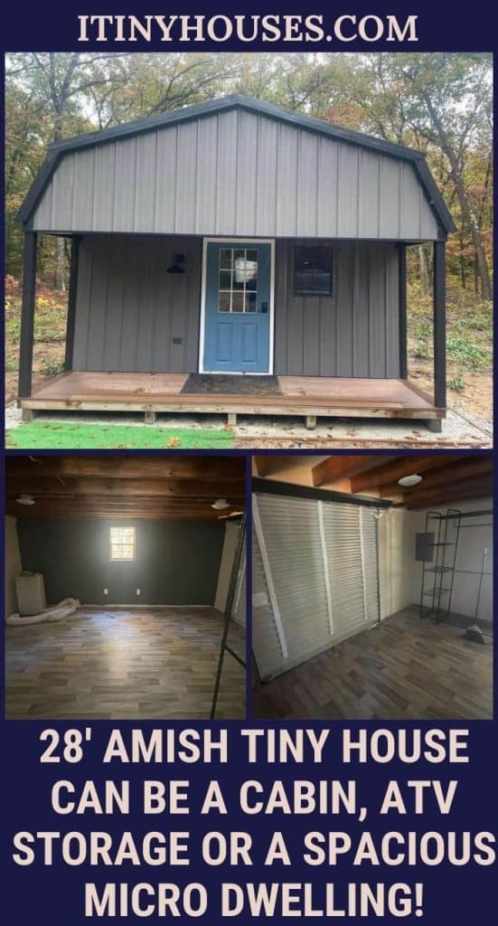 28' Amish Tiny House Can Be a Cabin, ATV Storage or a Spacious Micro Dwelling! PIN (2)