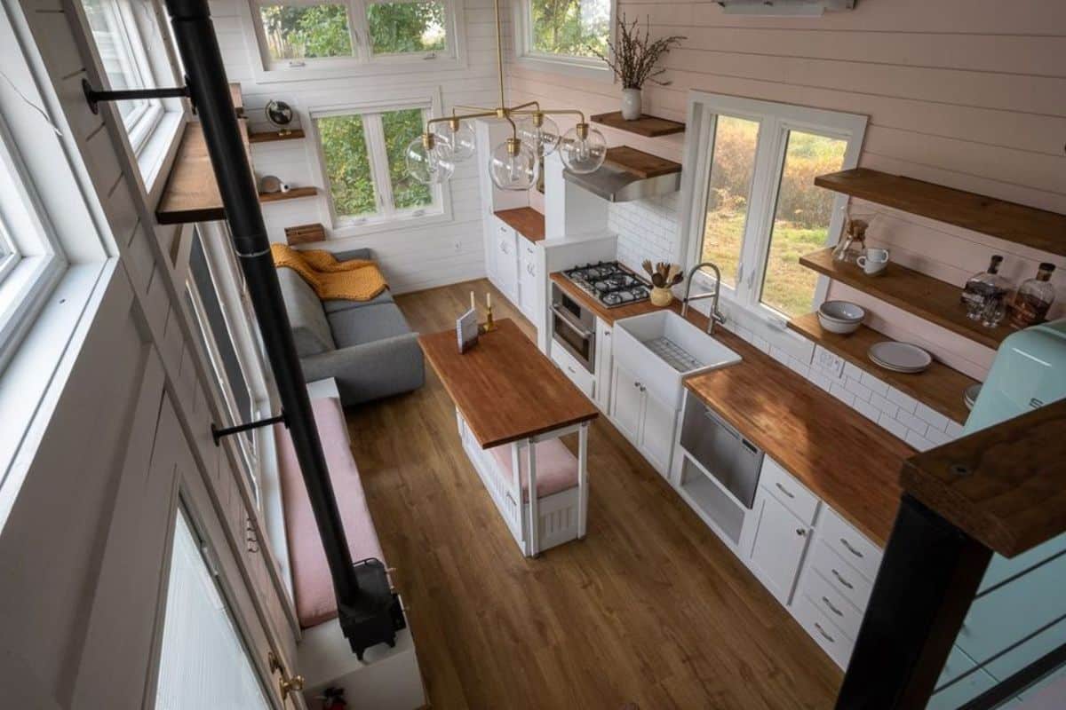 Over all interiors of 280 sf Upscale Tiny House