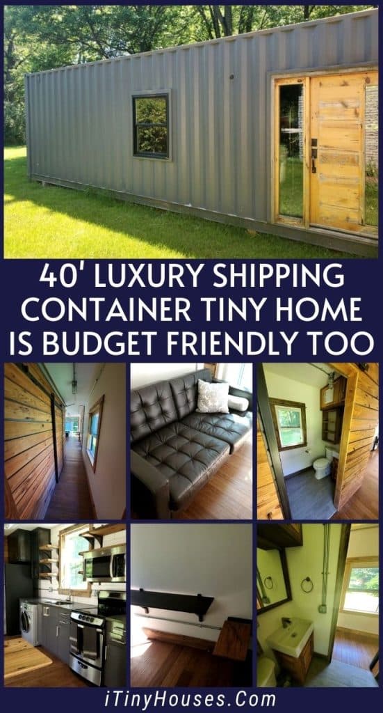 40' Luxury Shipping Container Tiny Home is Budget Friendly Too PIN (1)