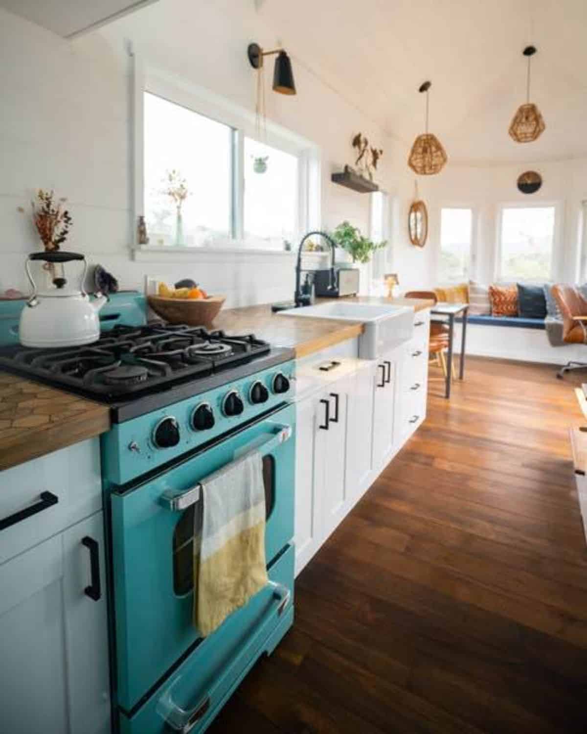 Well organized and with lots of storage in kitchen of High End Tiny House