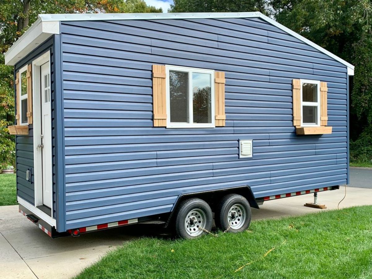 20’ tiny home from side ways with huge windows