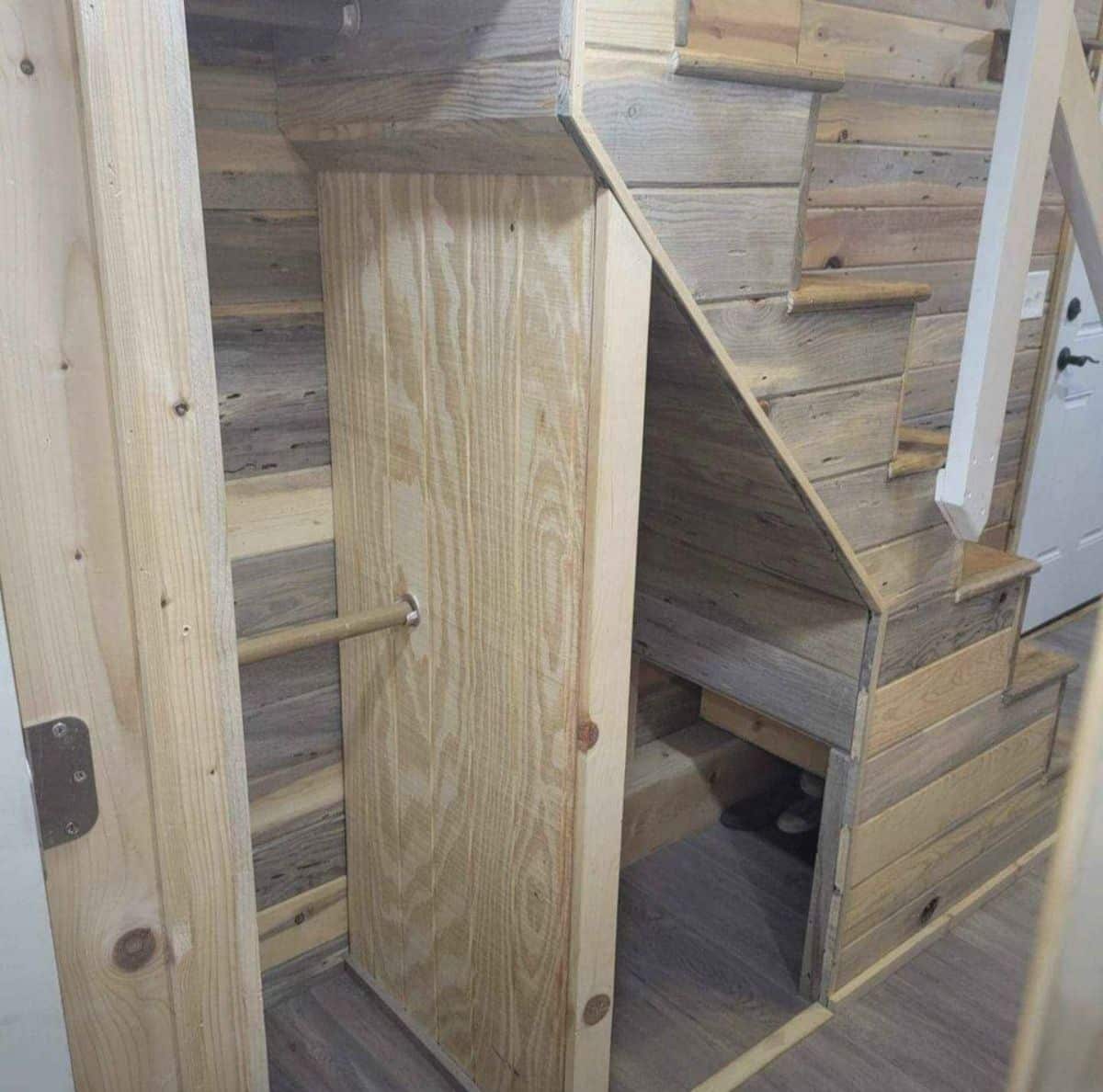 Storage space underneath the stairs