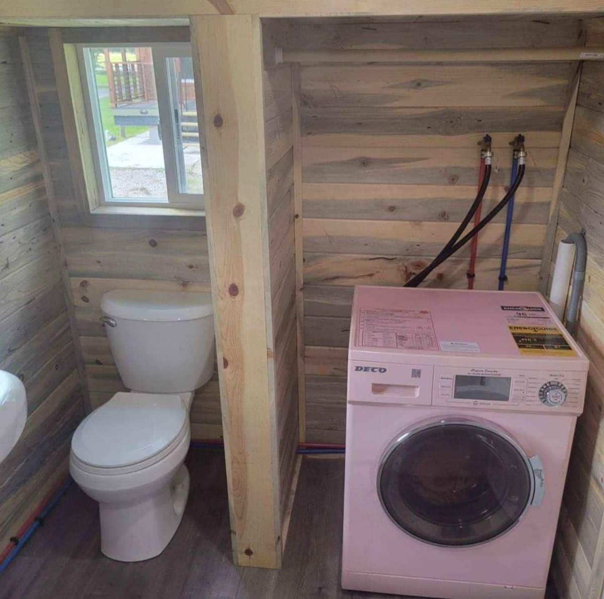 2 in 1 washer dryer combo of 20’ tiny house with two lofts