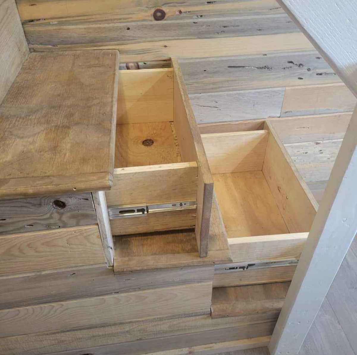 Drawers under the stairs