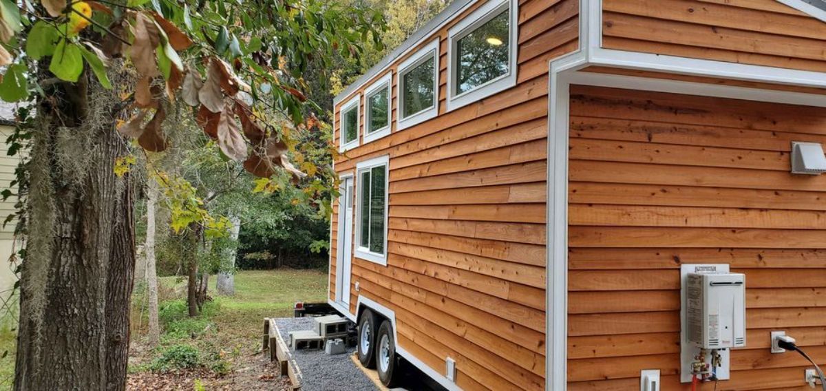 Side view of 24' Brand New Tiny Home from outside