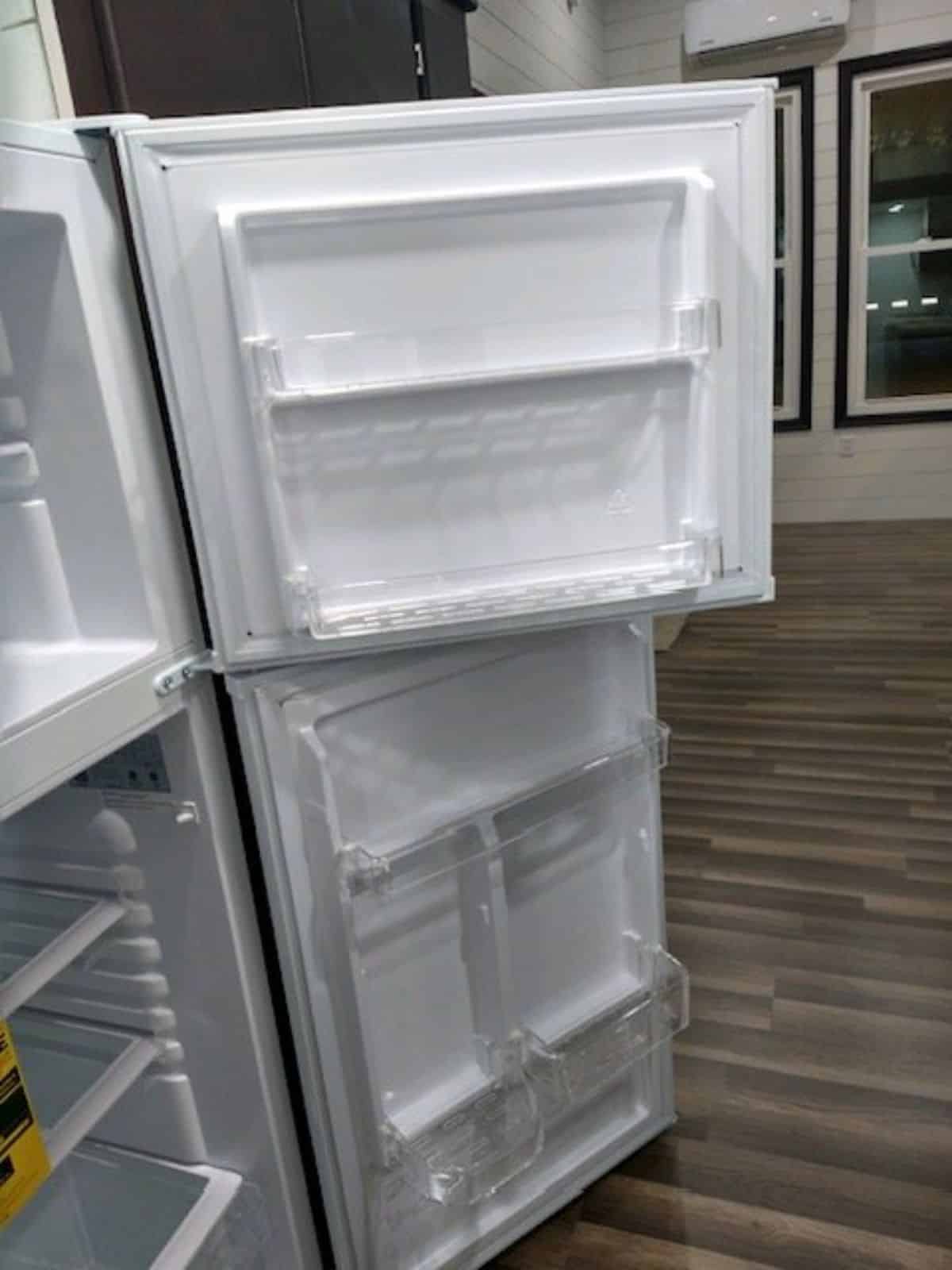Double door refrigerator in kitchen
