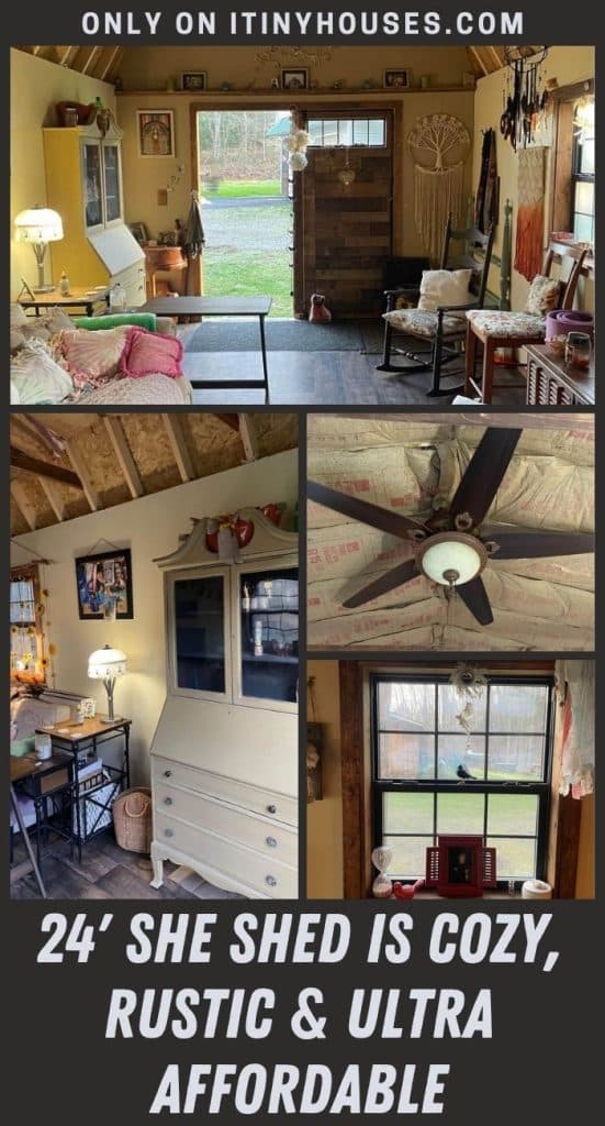 24' She Shed is Cozy, Rustic & Ultra Affordable PIN (2)