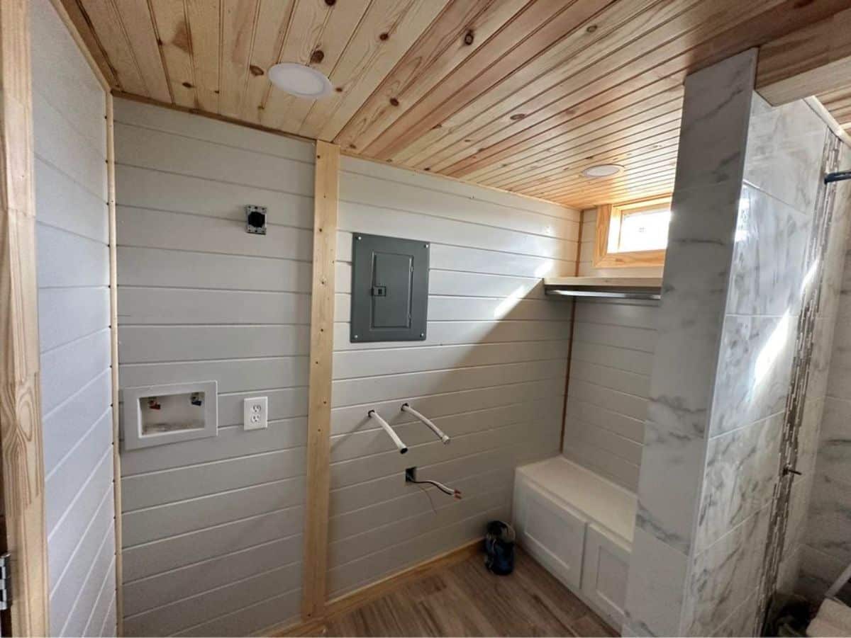 Bathroom area of 24’ tiny home