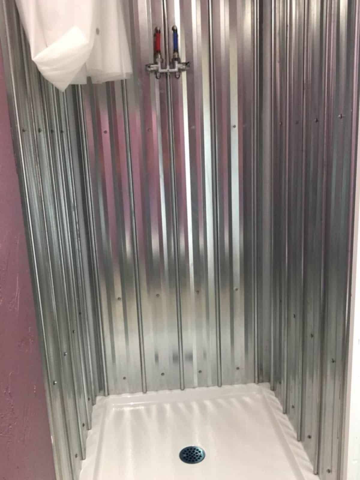 Separate shower area in bathroom
