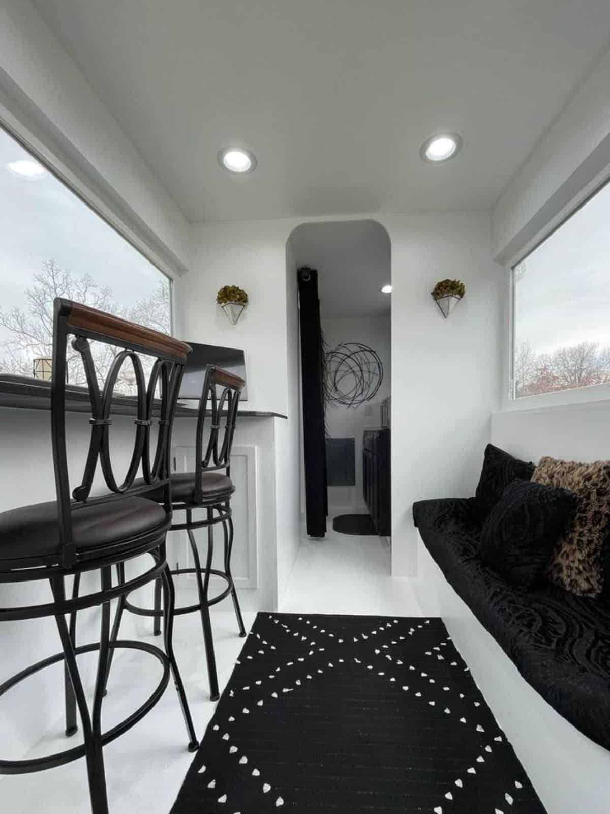 Stunning white interiors of ultra affordable tiny home