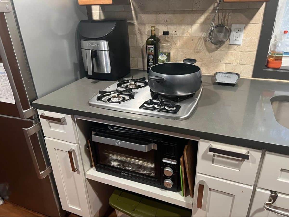 Countertop and appliances in kitchen