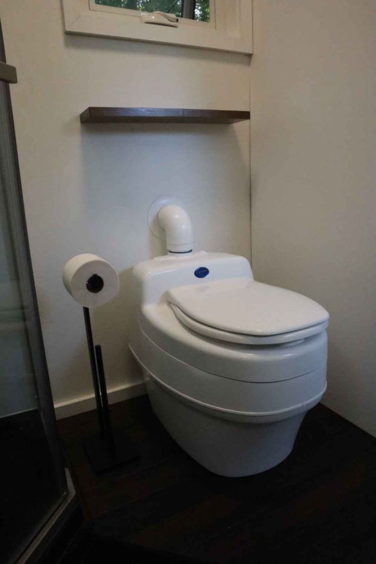 Standard toilet in bathroom