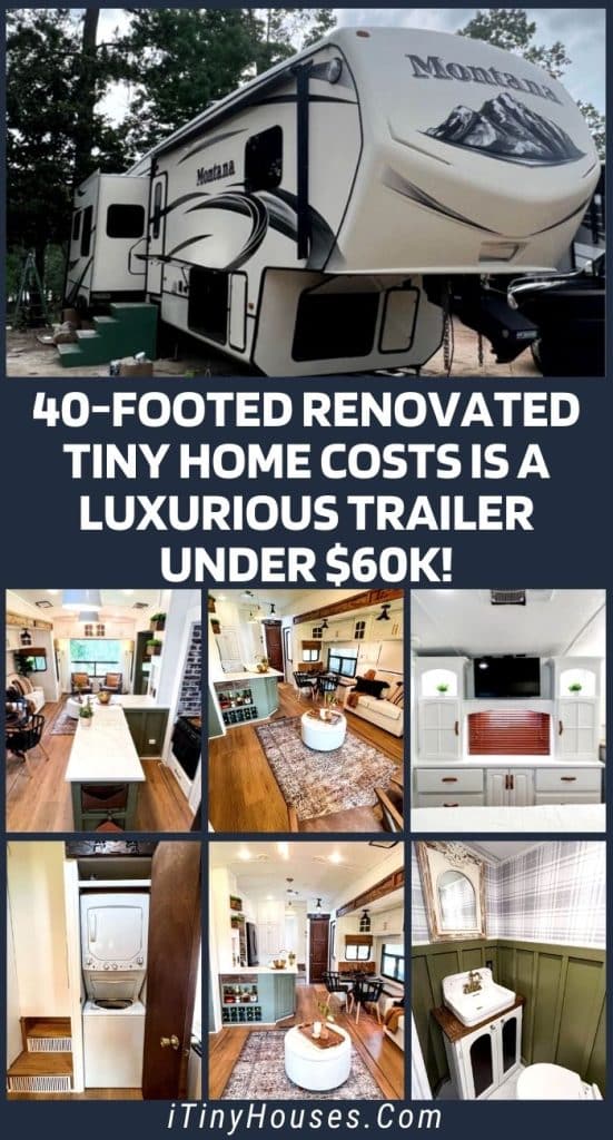 40-footed Renovated Tiny Home Costs Is a Luxurious Trailer Under $60k! PIN (2)