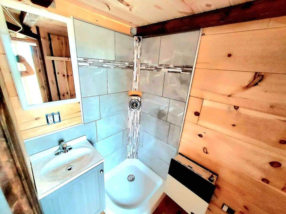 Bathroom of Brand New Tiny Home has  standard fittings