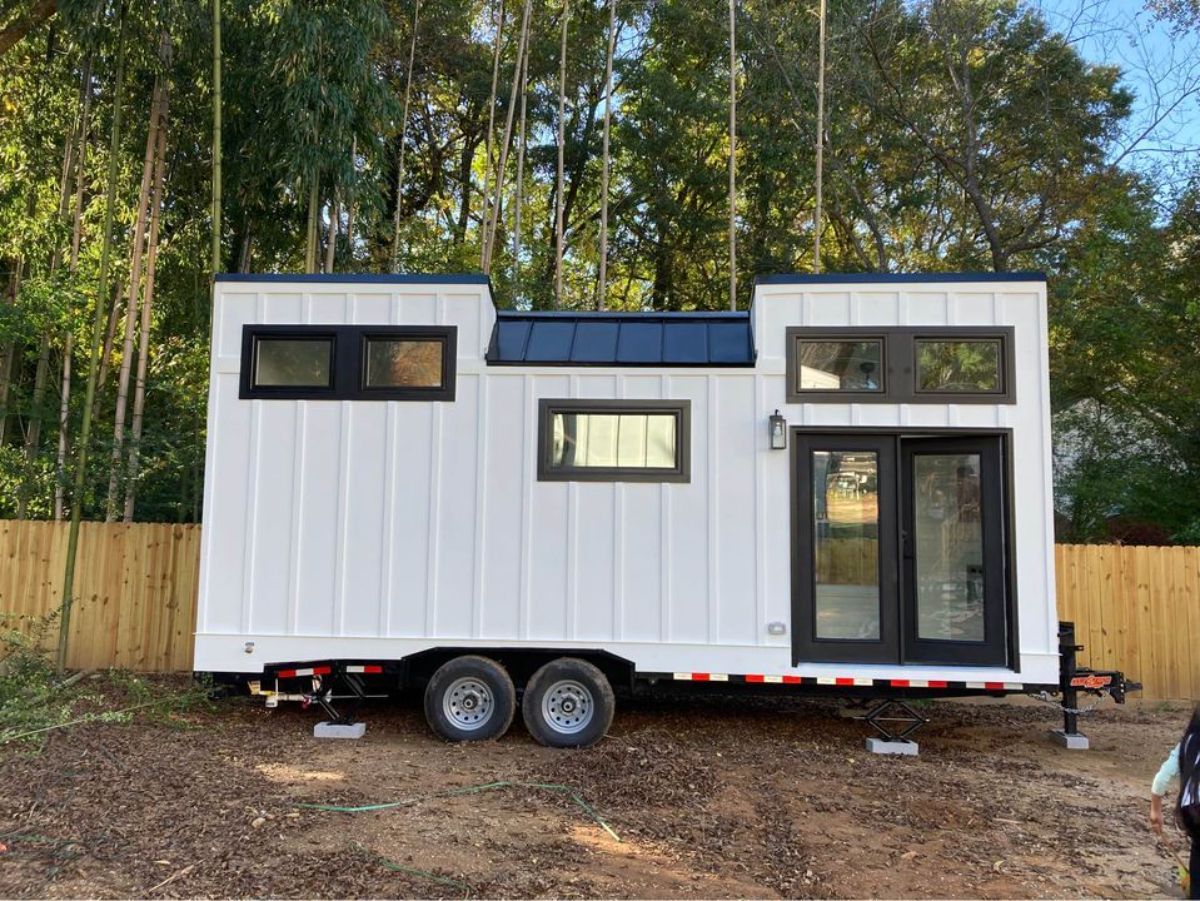 Main entrance view of Certified Tiny House on Wheels