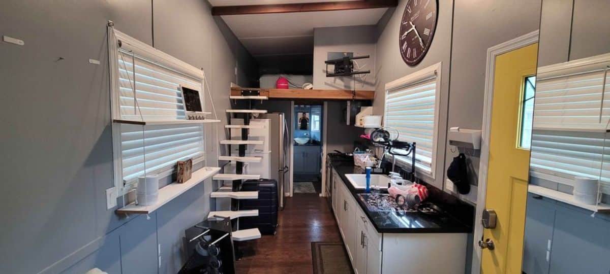 Stunning view of 1 bedroom tiny home from inside