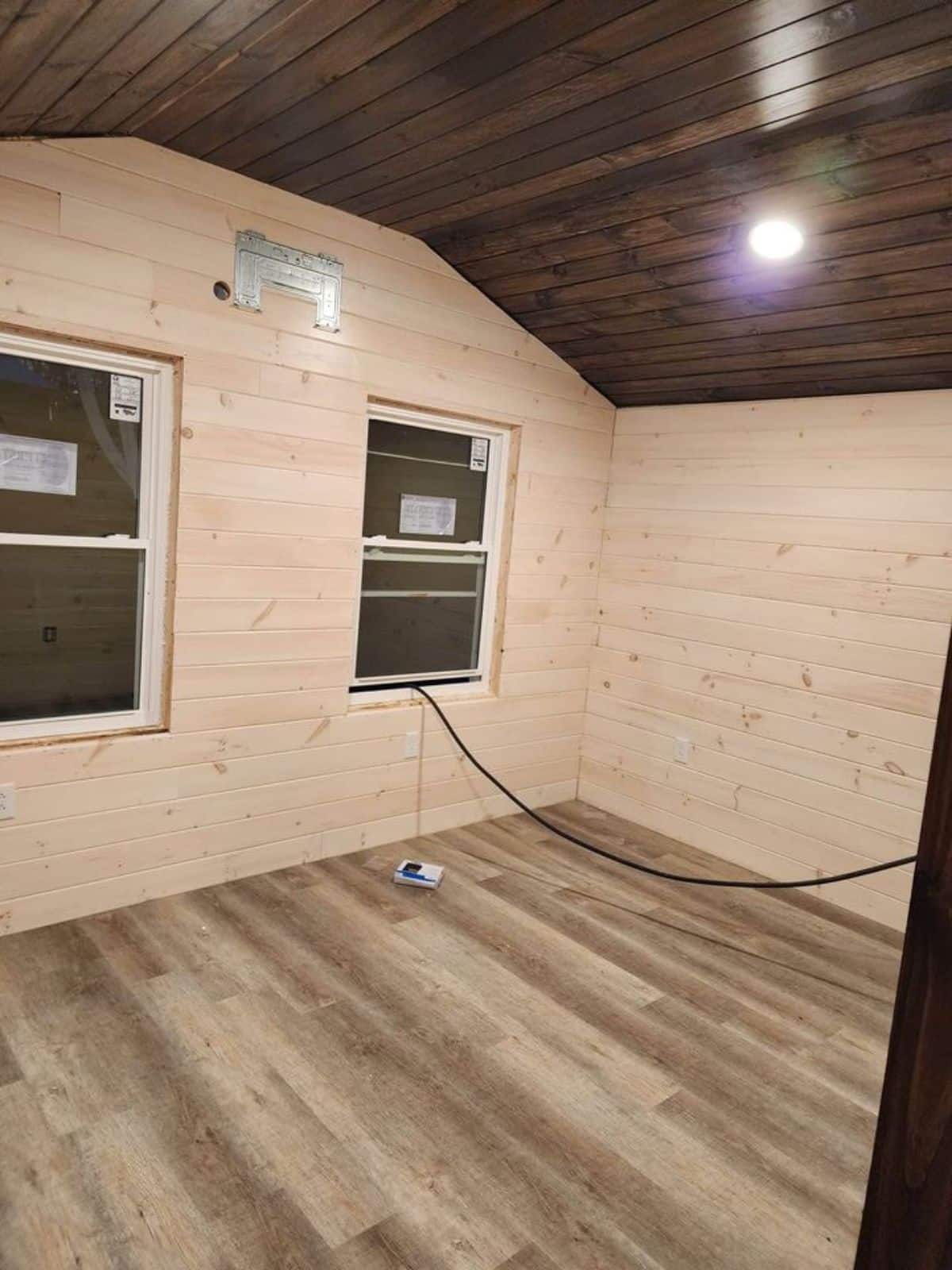 Bedroom of Custom Built Tiny Home is spacious