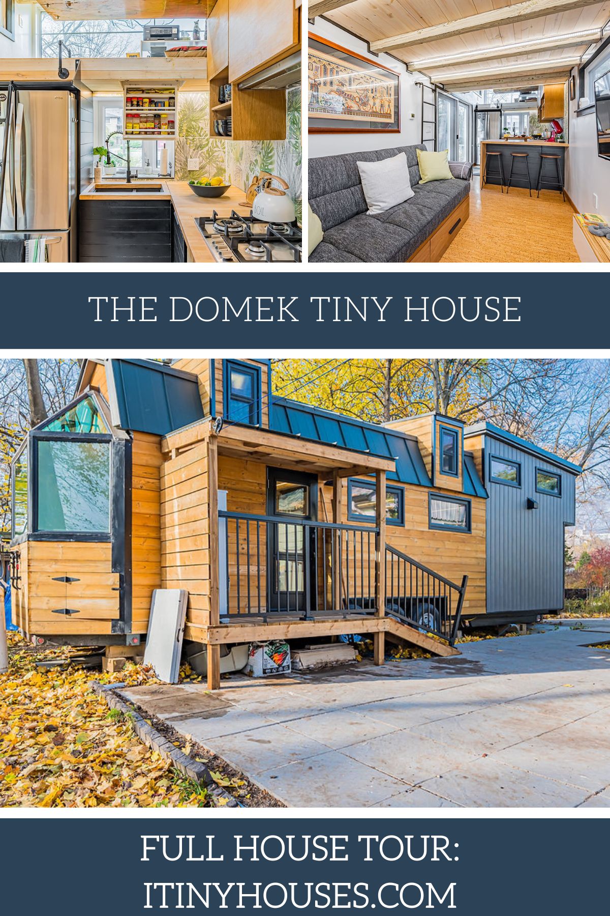 The Domek Tiny Home Includes 3 Loft Spaces in Modern Style