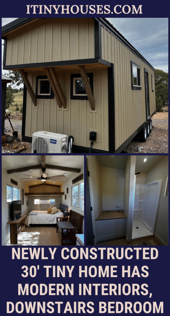 Newly Constructed 30' Tiny Home Has Modern Interiors, Downstairs Bedroom PIN (3)