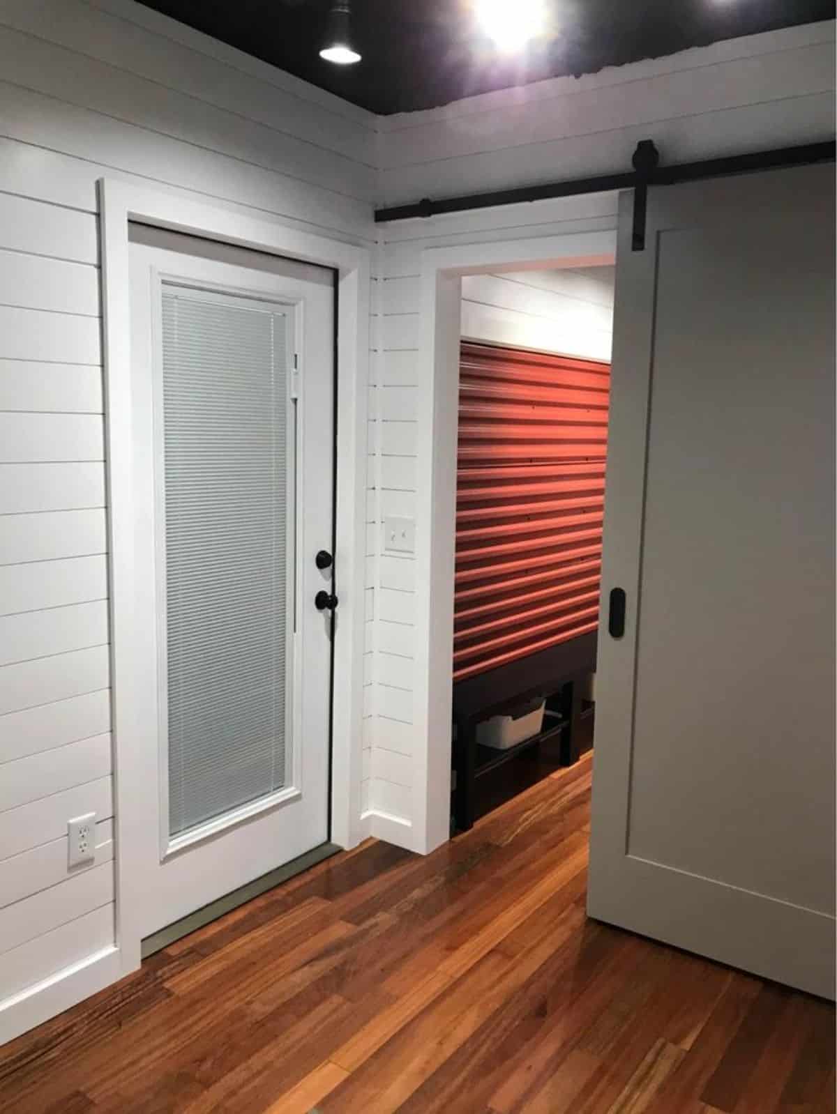 Slide door for the bedroom of spacious tiny house