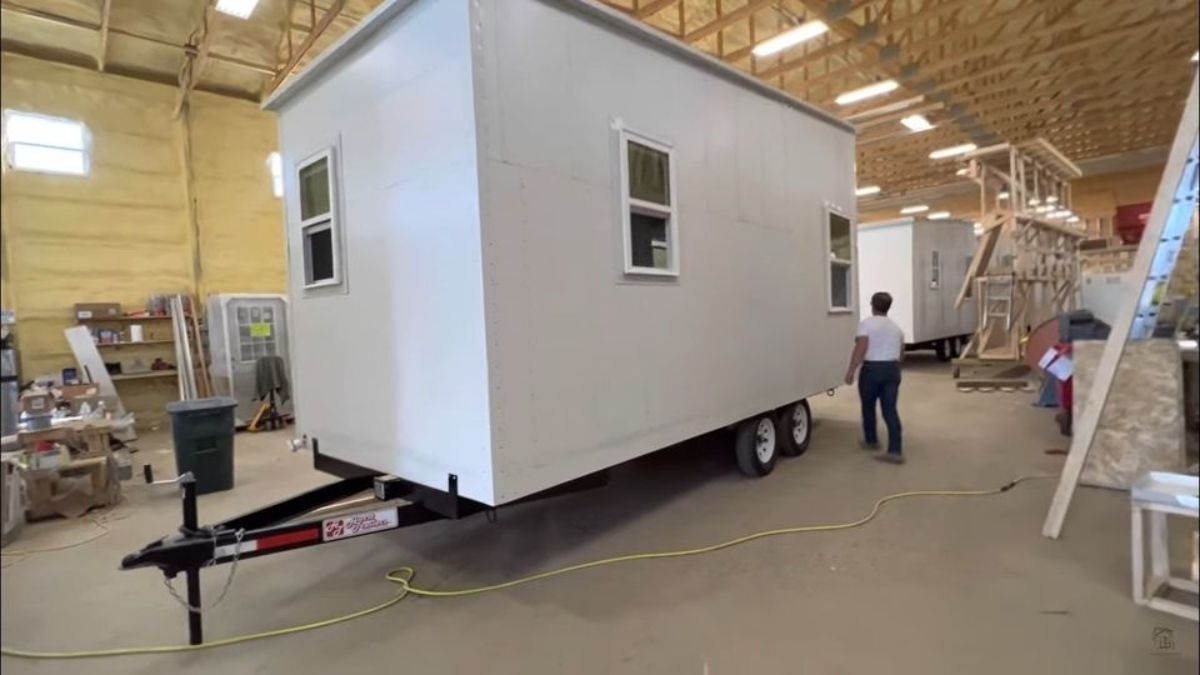 Standard white unfinished towable tiny home