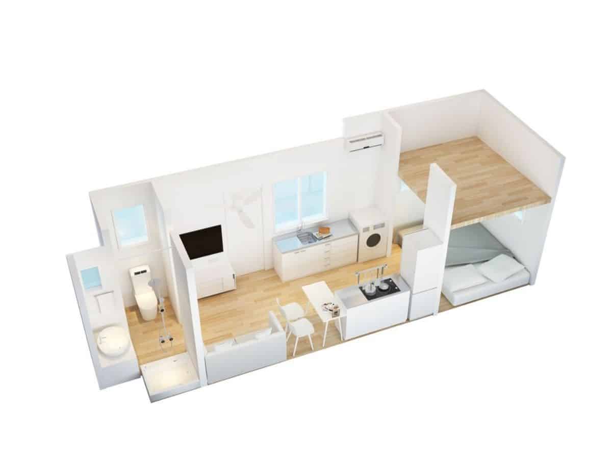 3D floor plan of tiny house in Canada